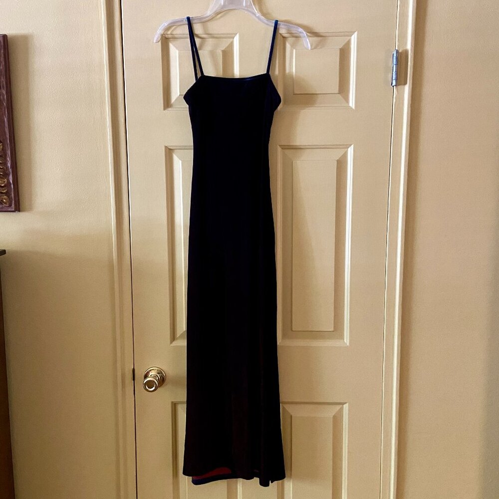 Vintage Soda Blu Velvet Copper/Blue Bodycon Dress Size S